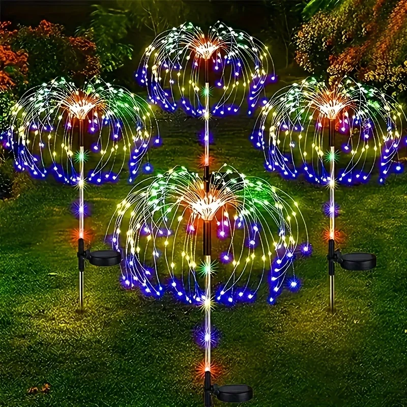 Outdoor Lighting Yard Stakes - 150LED الشمسية حديقة الهندباء الألعاب النارية