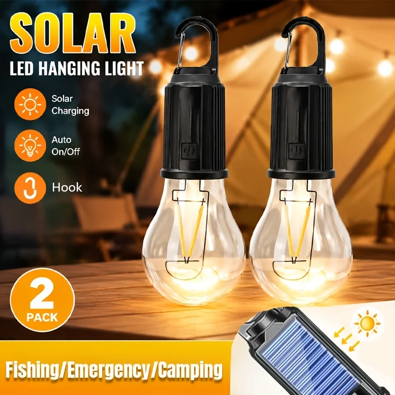 Photocell Outdoor Lighting - مصابيح LED للتخييم تعمل بالطاقة الشمسية