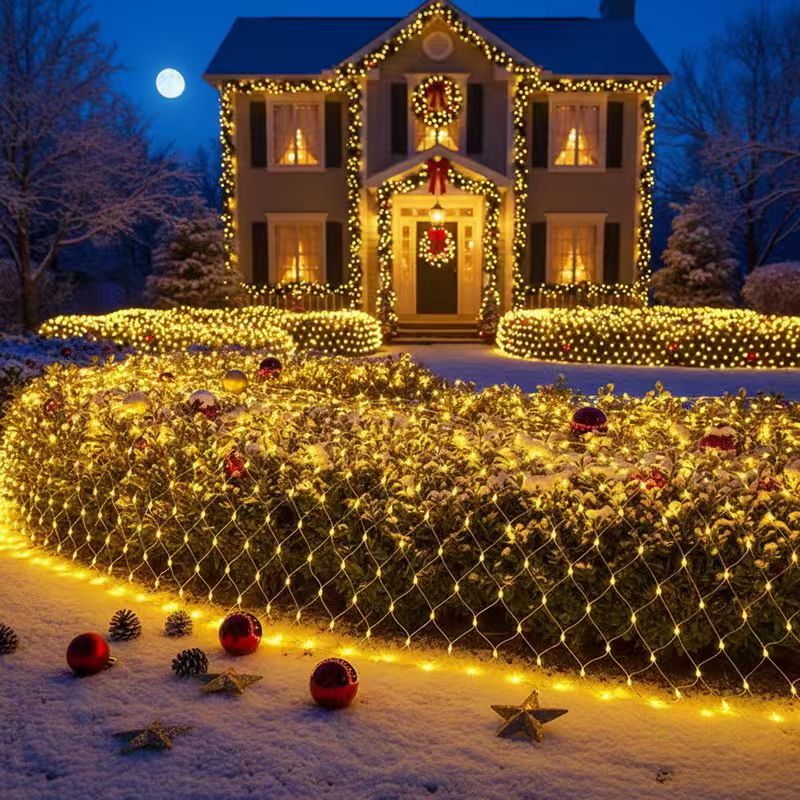 Outdoor Lighting Grid Screen - أضواء شبكية للكريسماس 3×2 متر، ستارة