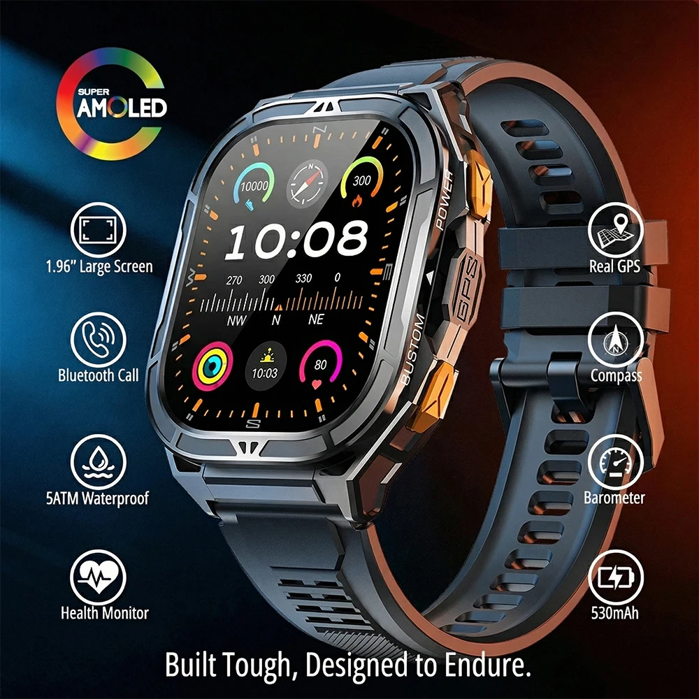 Outdoor Lighting Japanese - ساعة ذكية فاخرة بشاشة AMOLED مع