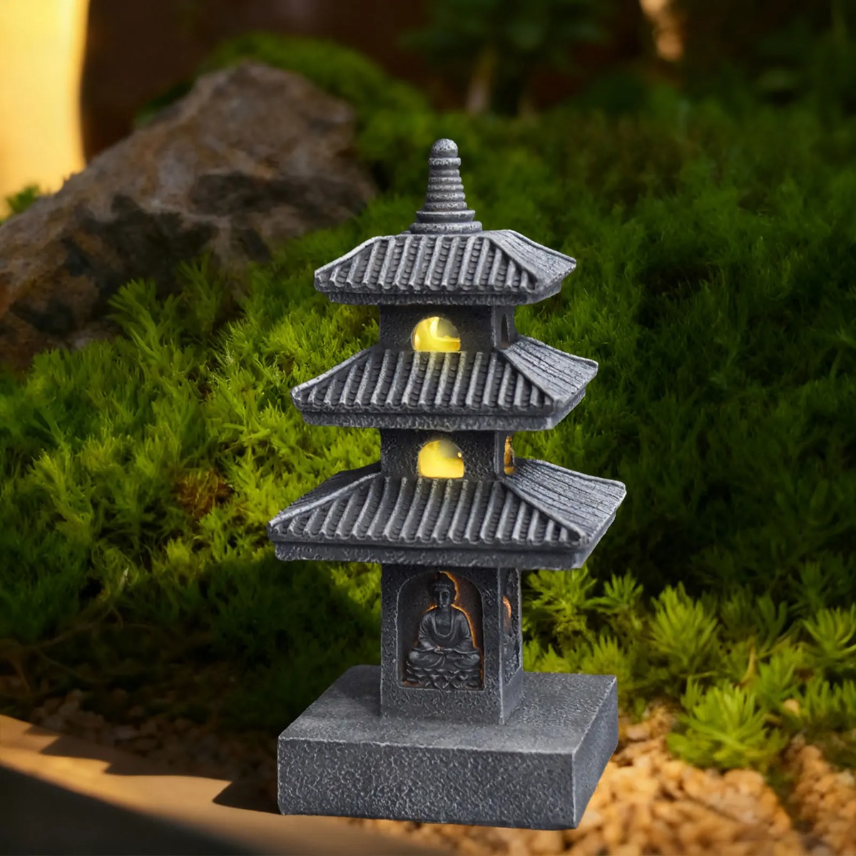 Outdoor Lighting Japanese - أضواء حديقة تعمل بالطاقة الشمسية، فانوس