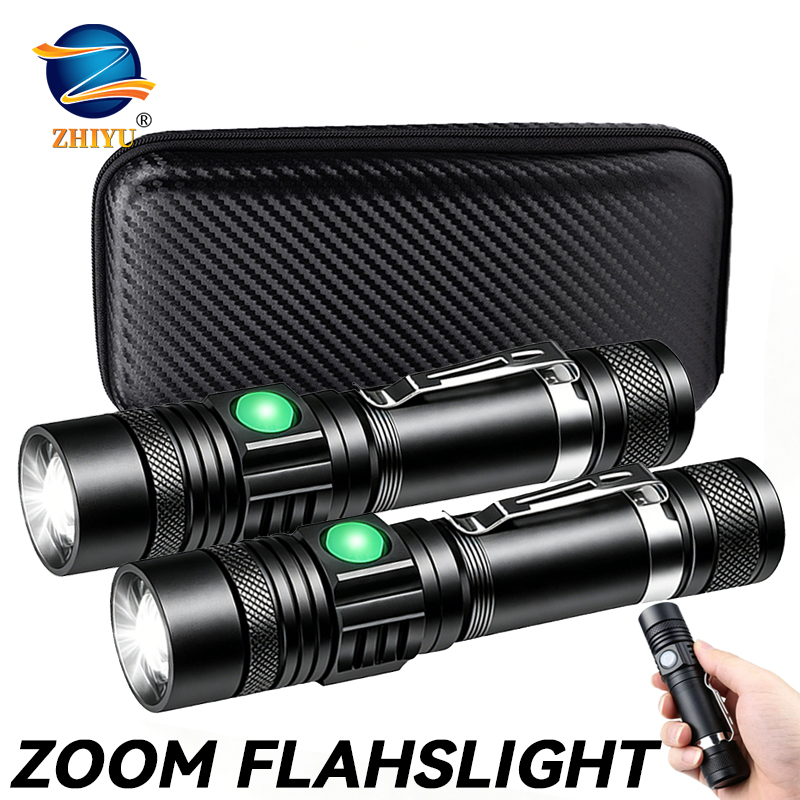 Outdoor Lighting Setup - مصباح يدوي LED قابل لإعادة الشحن