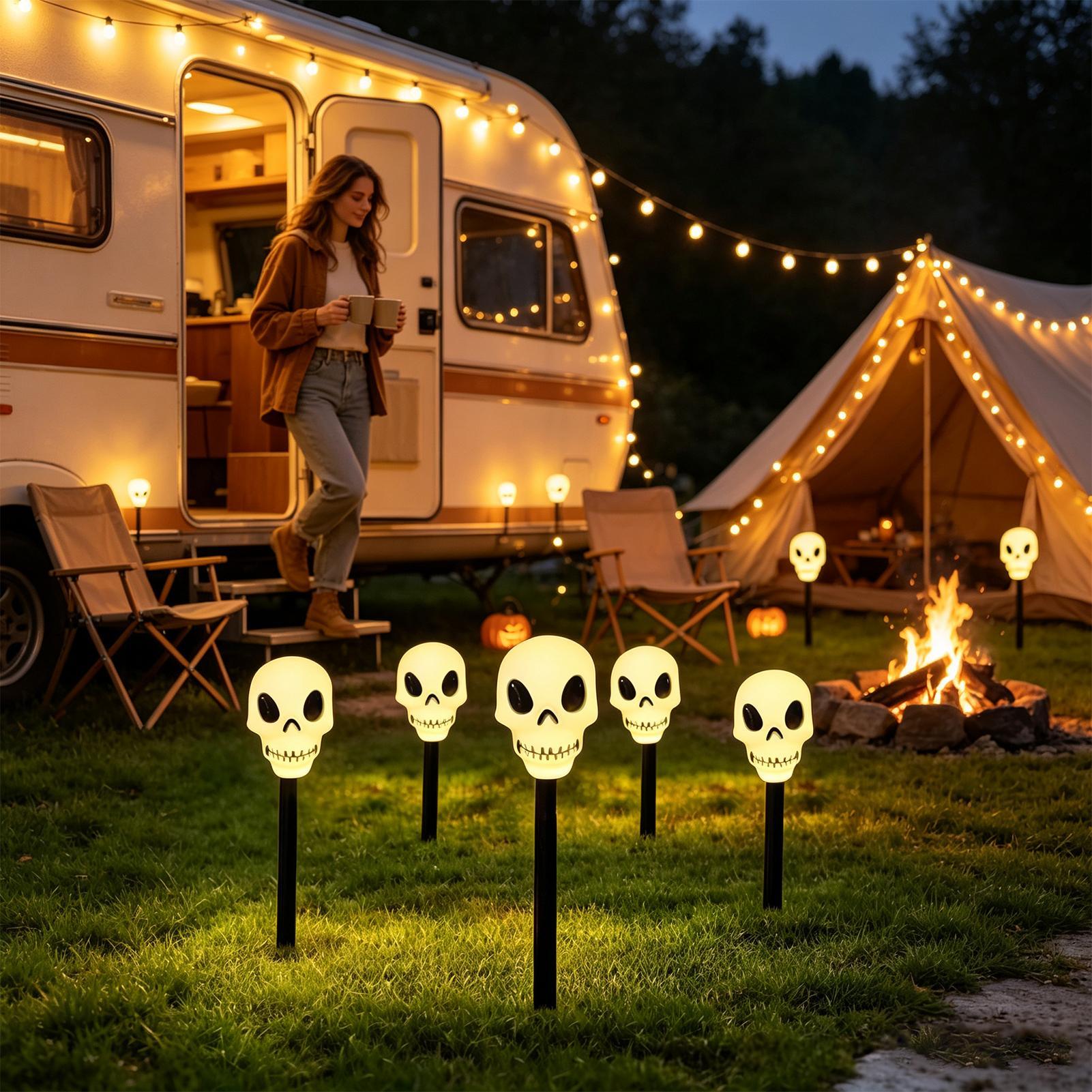 أضواء شمسية للهالوين للاستخدام - مراجعة Outdoor Lighting Yard Stakes وسعره