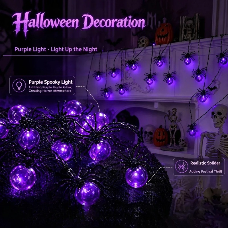 أضواء LED على شكل عنكبوت تعمل  - مراجعة Outdoor Lighting Led وسعره