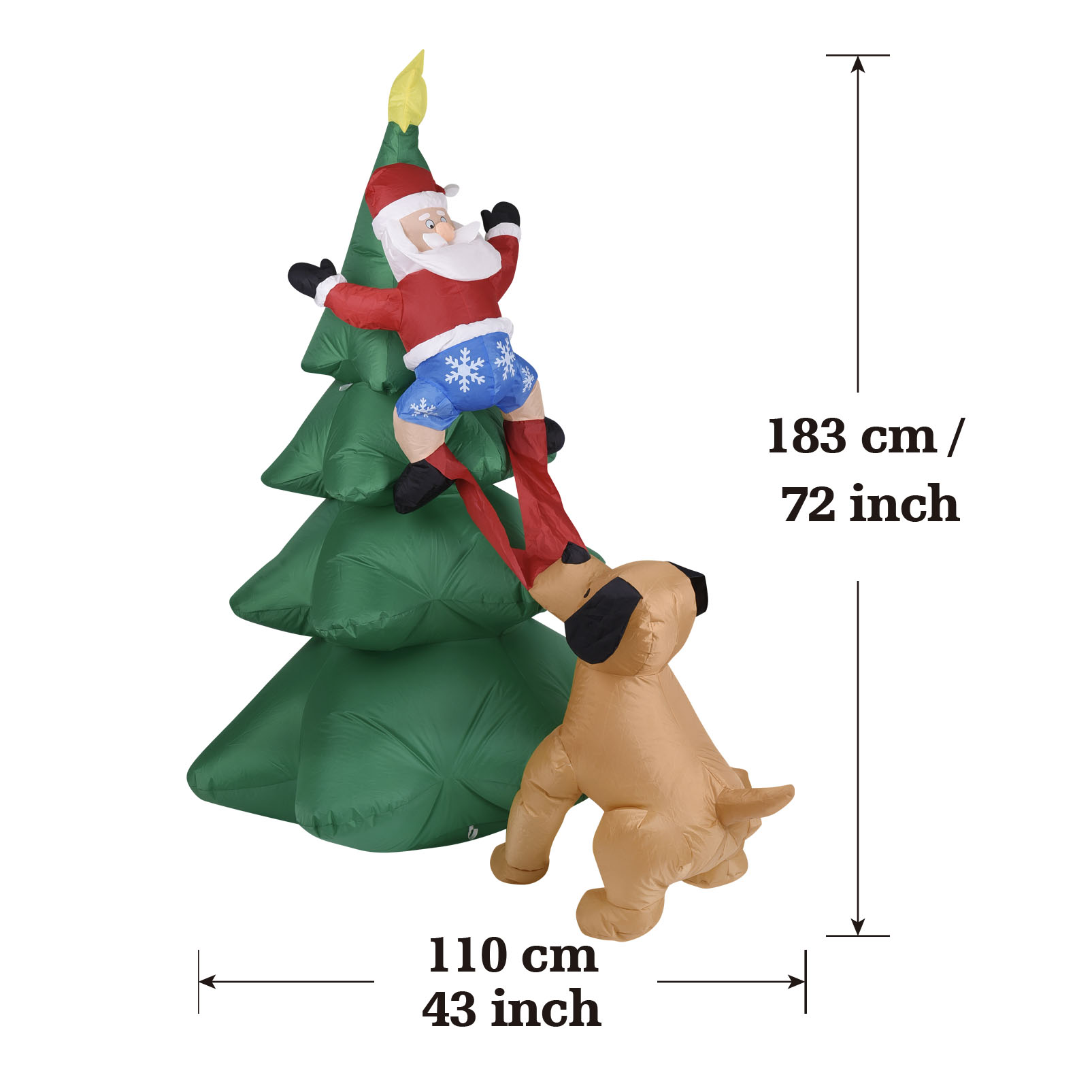عيد الميلاد نفخ الكلب ث/سانتا  - مراجعة Outdoor Lighting Tree وسعره