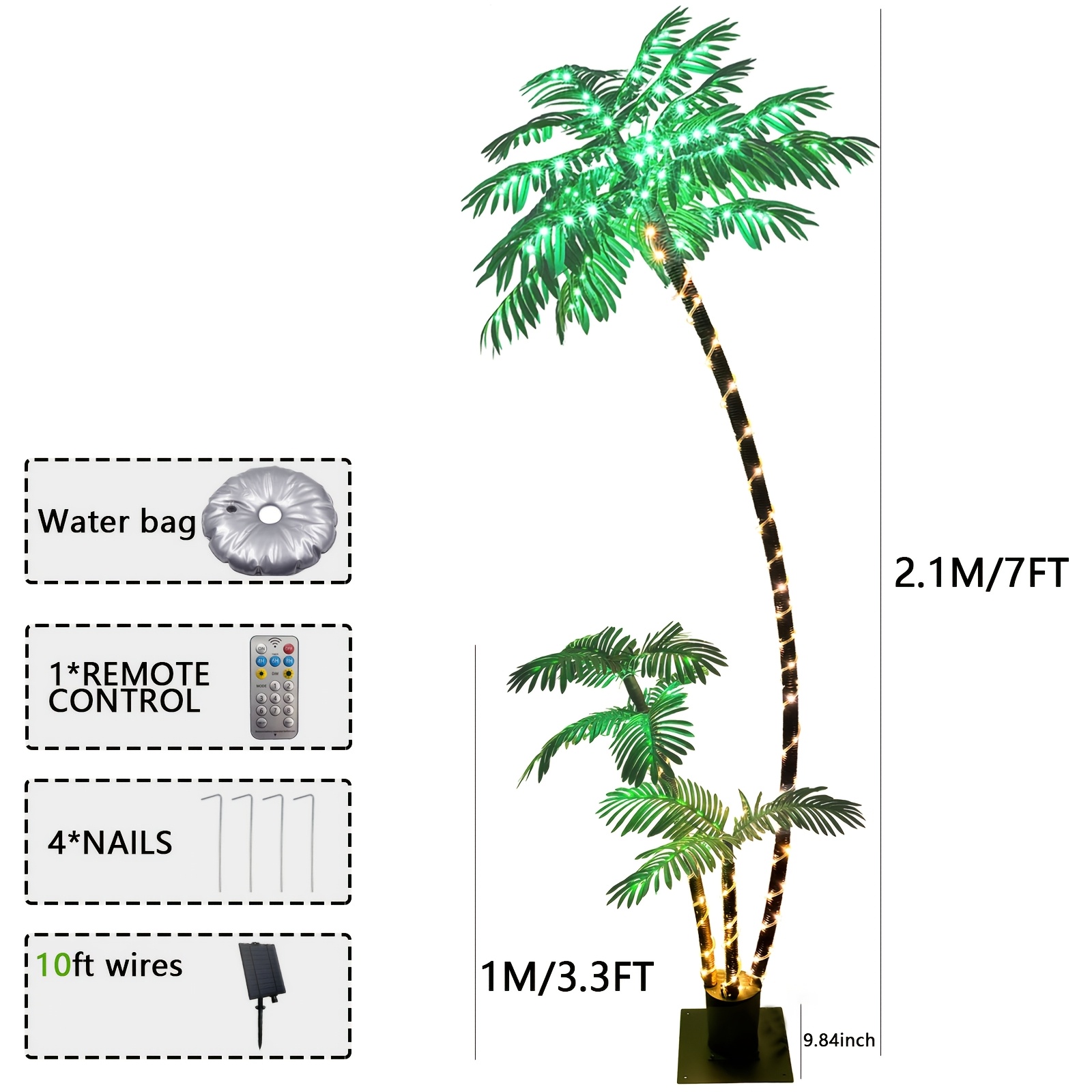 شجرة نخيل صناعية مضاءة بالطاقة - مراجعة Outdoor Lighting Tree وسعره
