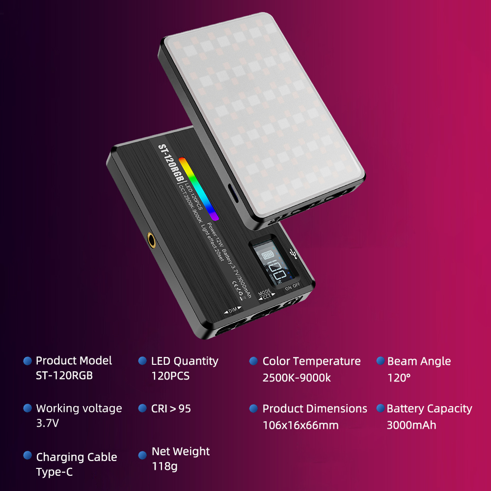 ST-120 RGB كامل اللون التصوير  - مراجعة Outdoor Lighting Kit Photography وسعره