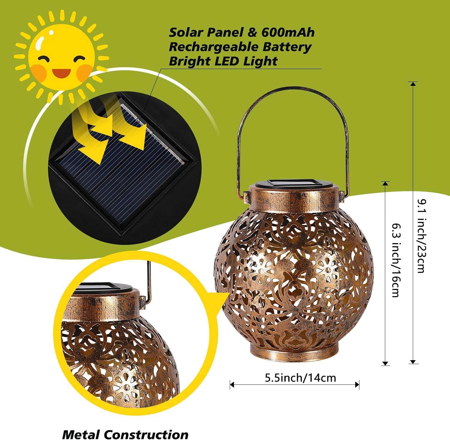 1-6 قطع من الفوانيس الشمسية ال - مراجعة Photocell Outdoor Lighting وسعره