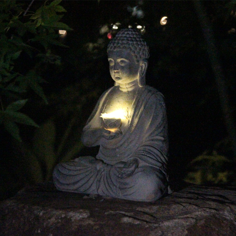 الراتنج الشمسية بوذا تمثال الن - مراجعة Outdoor Lighting Japanese وسعره