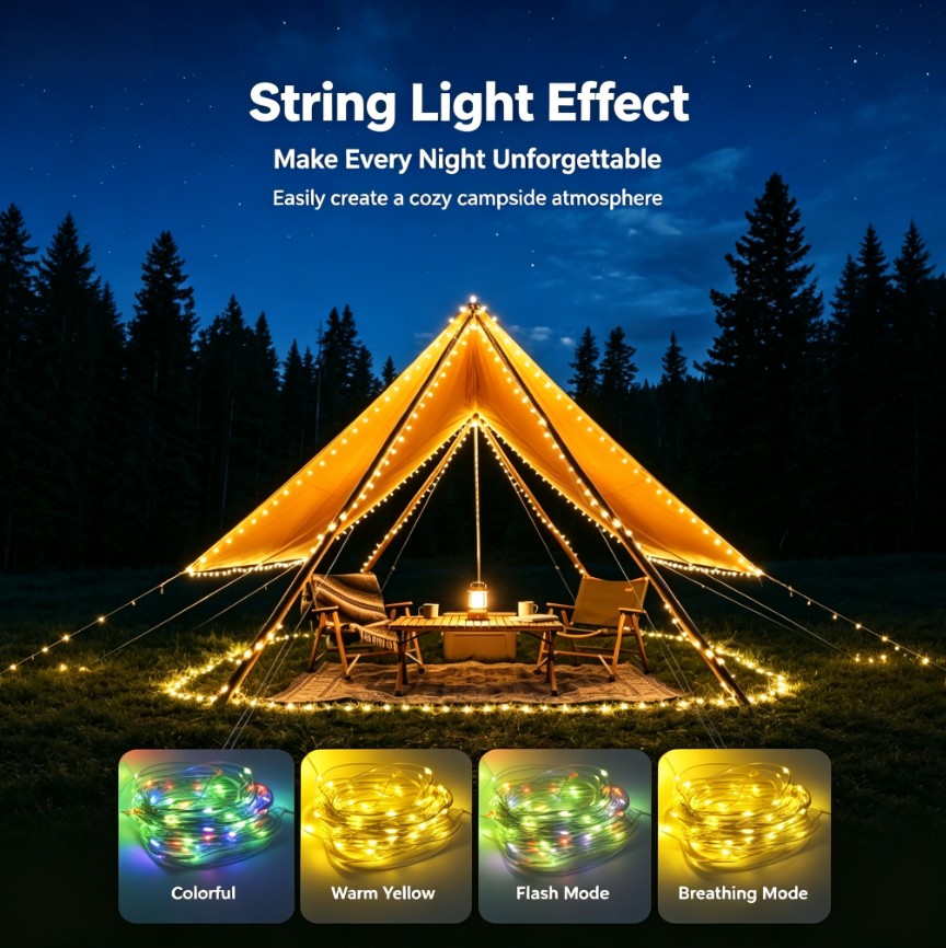 سلسلة إضاءة LED بطول 10 أمتار  - مراجعة Outdoor Lighting Options وسعره