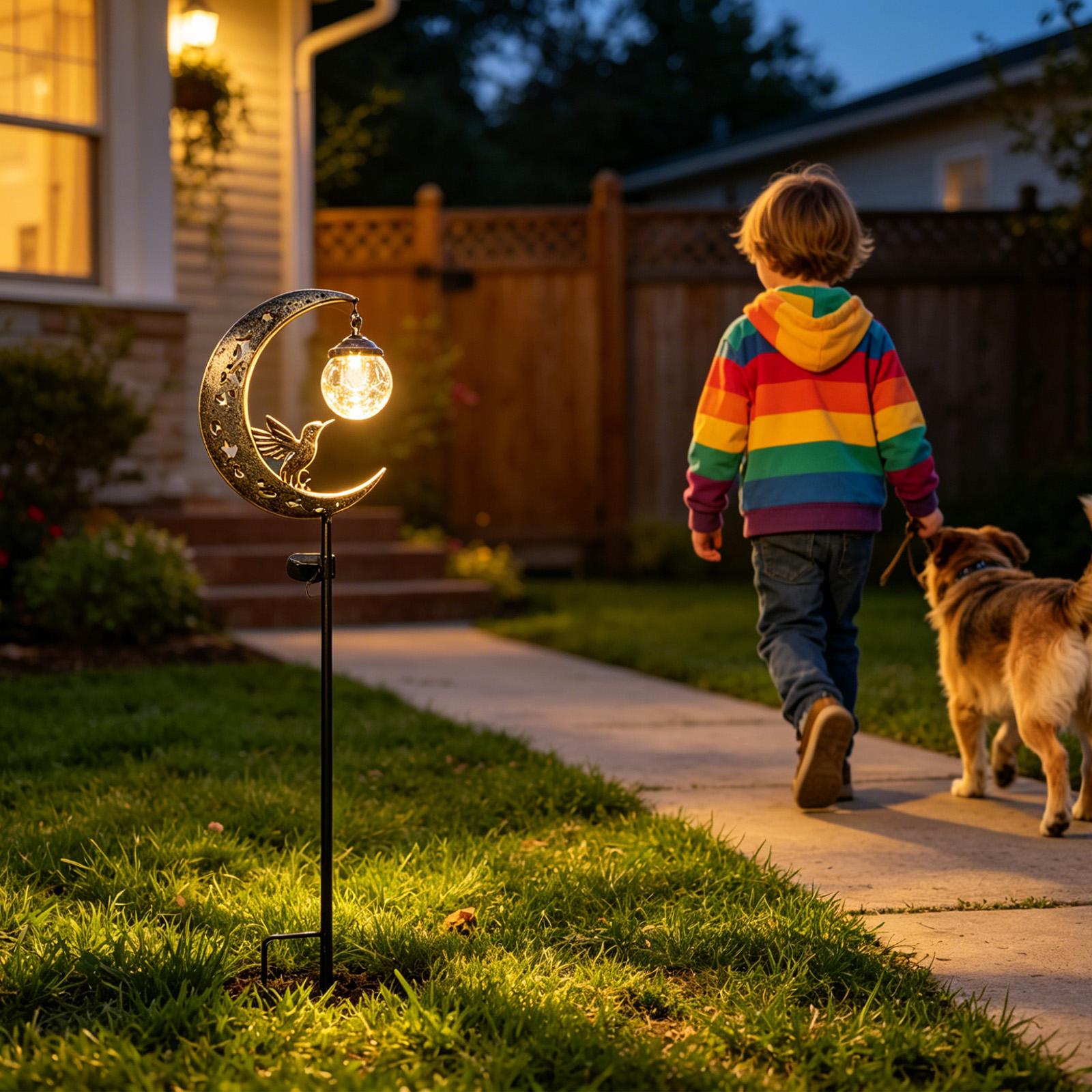 أضواء شمسية خارجية على شكل قمر - مراجعة Outdoor Lighting Yard Stakes وسعره