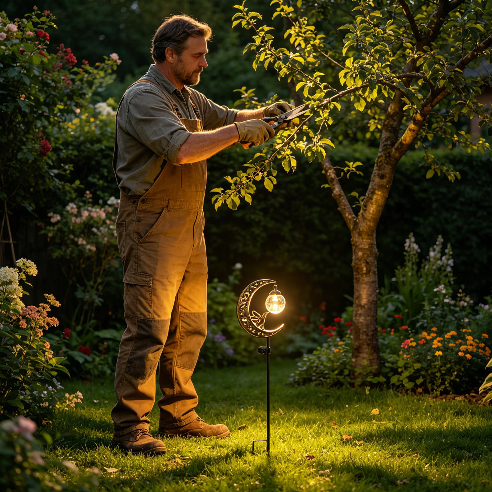أضواء شمسية خارجية على شكل قمر - مراجعة Outdoor Lighting Yard Stakes وسعره