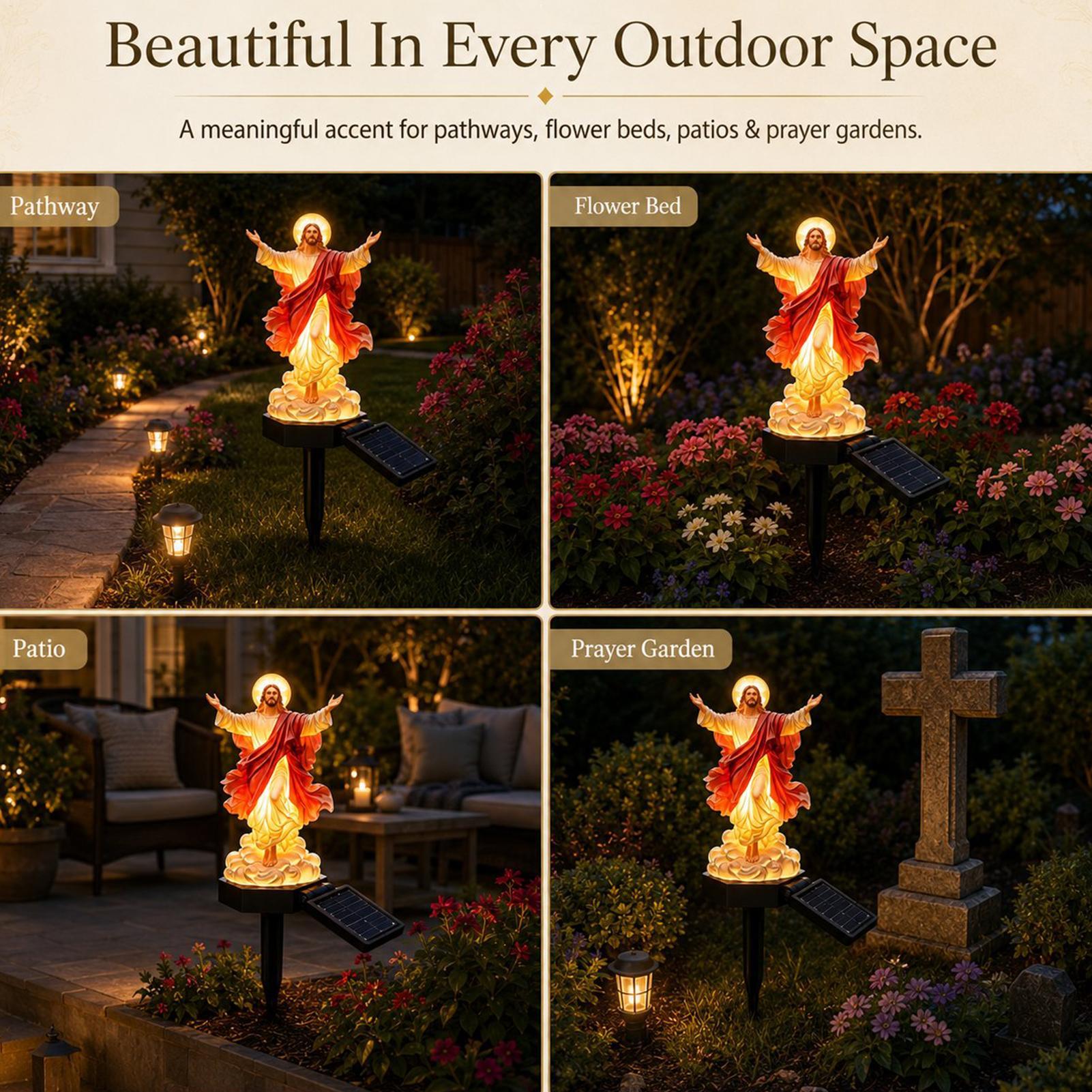 تمثال يسوع يعمل بالطاقة الشمسي - مراجعة Outdoor Lighting Yard Stakes وسعره